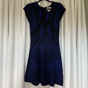 Nicole Miller Artelier Blue Fit and Flare Mini Dress